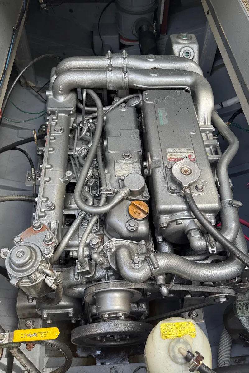 Slide: The Image of Engine of 2008 Custom Eldred Cooper 30 Downeast boat, detailed view. - 16