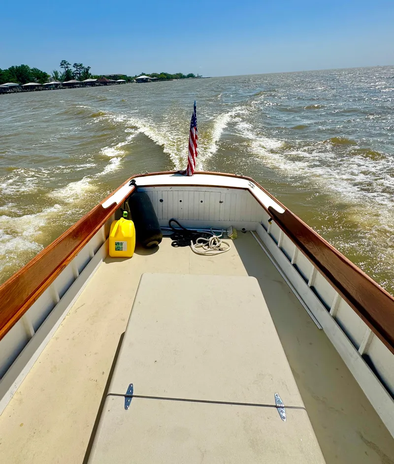 Slide: The Image of Custom Eldred Cooper 30 Downeast boat cruising on open water, 2008 model. - 20
