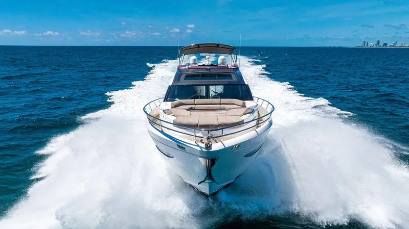 Slide: The Image of Luxury yacht Princess S78 cruising on open sea, 2021 model. - 8