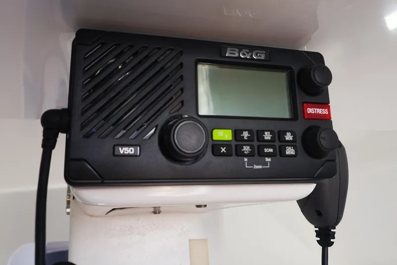 Slide: The Image of B&G V50 marine radio on 2021 Beneteau First 27 SE yacht. - 19