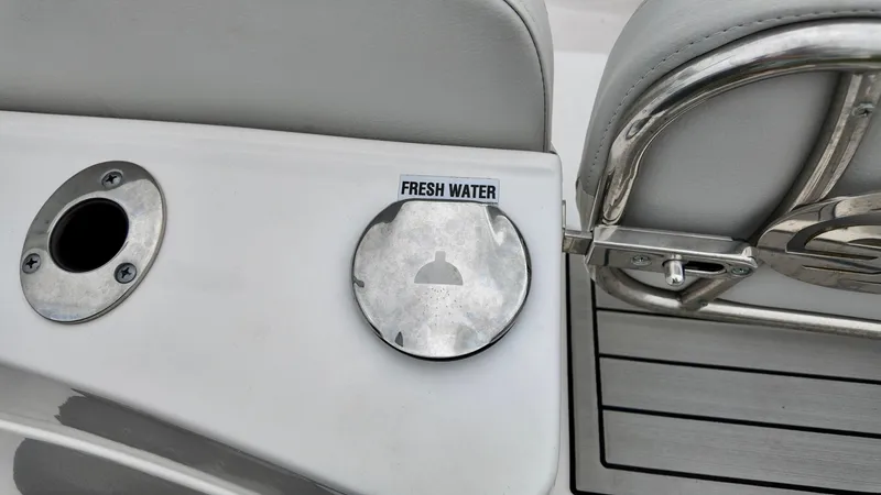 Slide: The Image of Fresh water access on 2023 Sea Fox 226 Traveler boat, featuring sleek design and stainless steel details. - 10