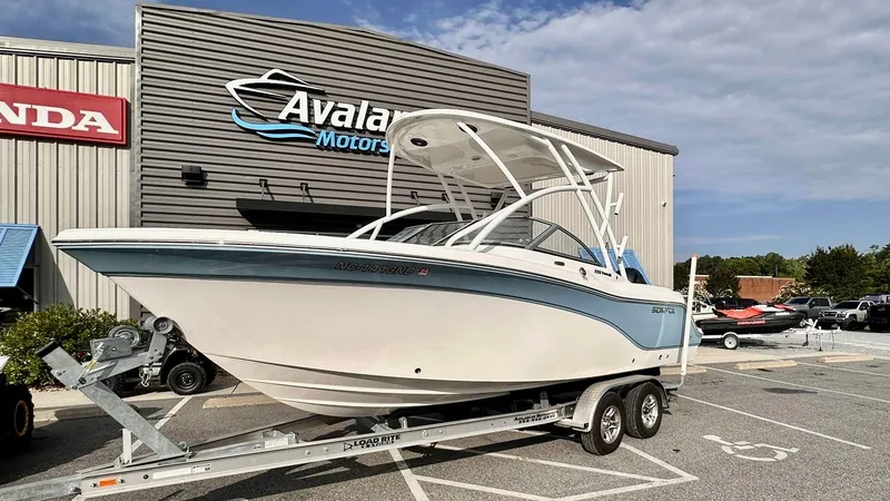 Slide: The Image of 2023 Sea Fox 226 Traveler boat on trailer at dealership. - 5