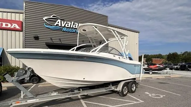 Slide: The Image of 2023 Sea Fox 226 Traveler boat on trailer at dealership, Avalan Motors. - 8