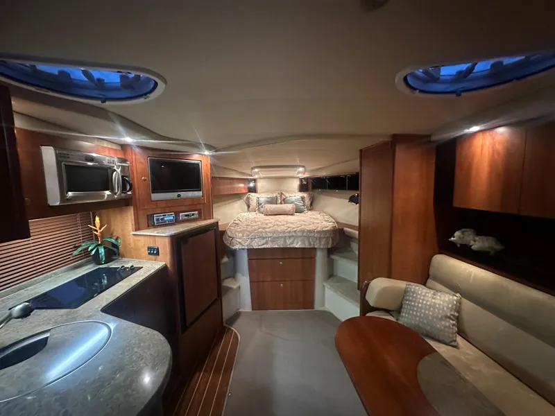 Slide: The Image of Luxurious interior of 2009 Cruisers Yachts 360 Express with modern amenities and cozy sleeping area. - 37