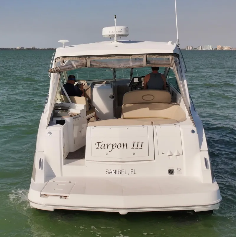 Slide: The Image of 2009 Cruisers Yachts 360 Express boat, "Tarpon III," on water near Sanibel, FL. - 13