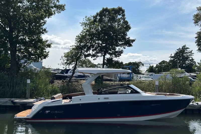 The Image of 2026 Cobalt R31 boat on water, featuring sleek design and modern amenities. - 0