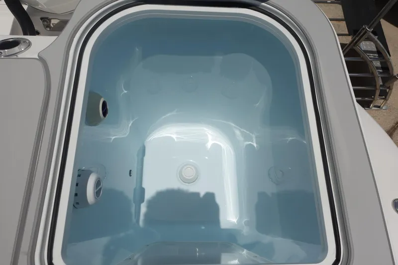 Slide: The Image of Livewell on 2025 Sea Fox 328 Commander boat, featuring a clean, spacious interior. - 15