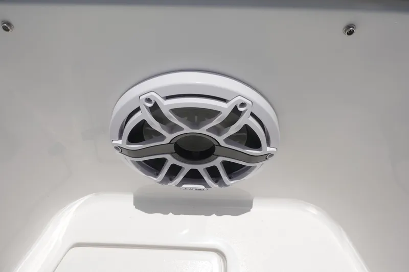 Slide: The Image of Speaker on 2025 Sea Fox 328 Commander boat, white marine audio system. - 21