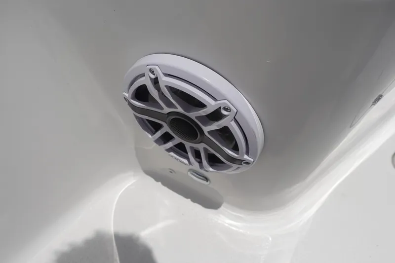 Slide: The Image of Marine speaker on 2025 Sea Fox 328 Commander boat, white interior detail. - 22