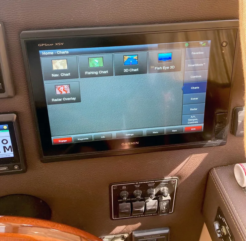 Slide: The Image of Garmin GPS display on 2018 Ranger Tugs R-29 S boat dashboard. - 14