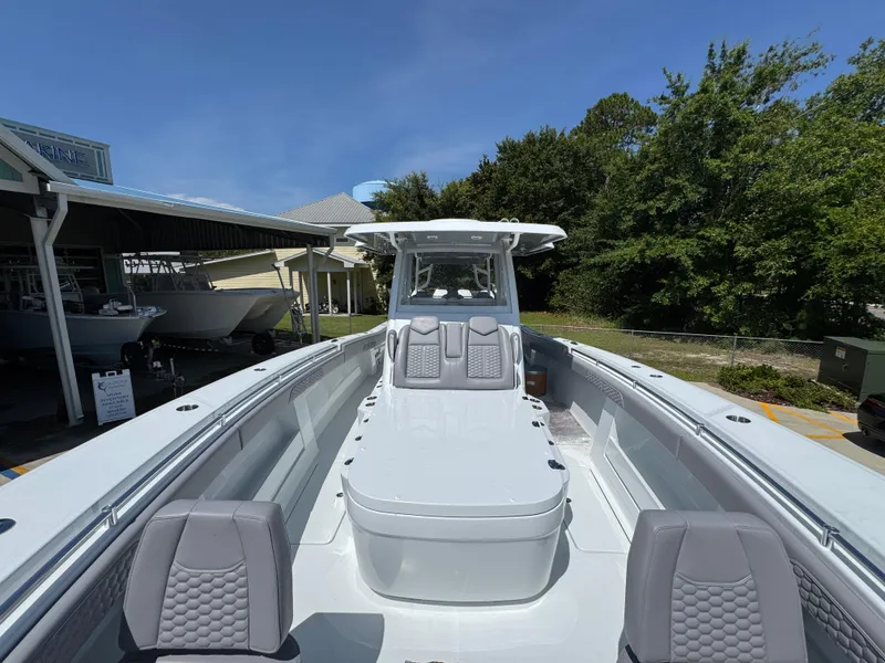 Slide: The Image of 2026 Invincible 43 Open Fisherman boat with sleek design and spacious seating. - 17