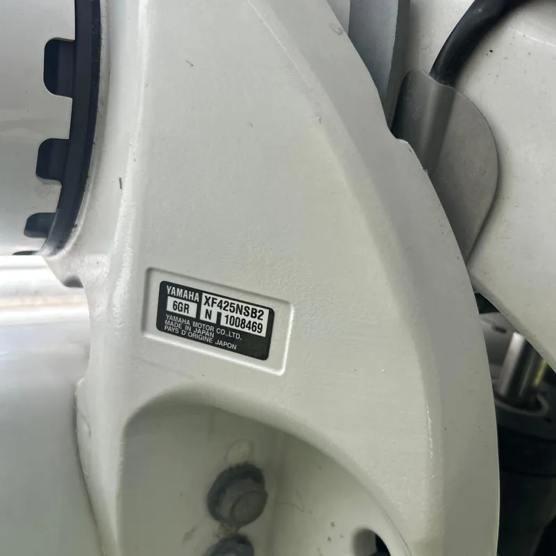 Slide: The Image of Close-up of Yamaha motor part on 2005 Formula 330 SS boat. - 8