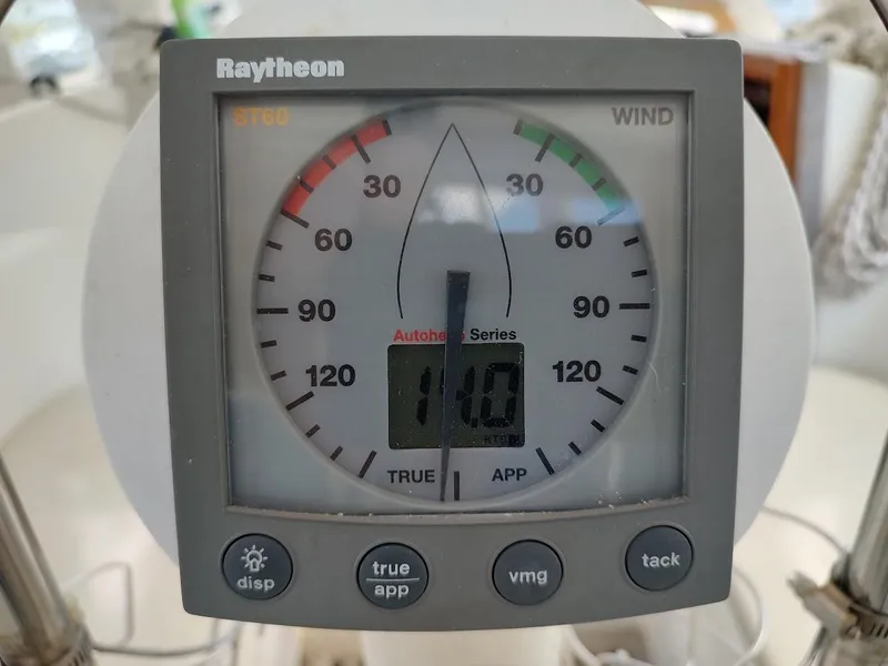 Slide: The Image of Raytheon ST60 wind gauge on 1982 Ta Shing Tatoosh 42 sailboat. - 27