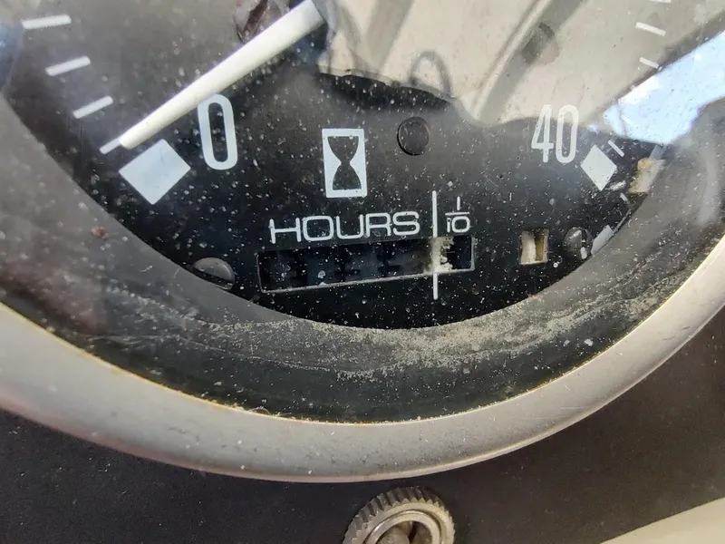 Slide: The Image of Close-up of a dusty hour meter on a 1982 Ta Shing Tatoosh 42 sailboat. - 30