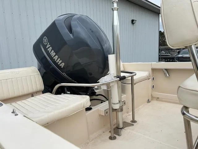 Slide: The Image of 2013 Grady-White Fisherman 180 boat with Yamaha outboard motor, beige interior. - 9