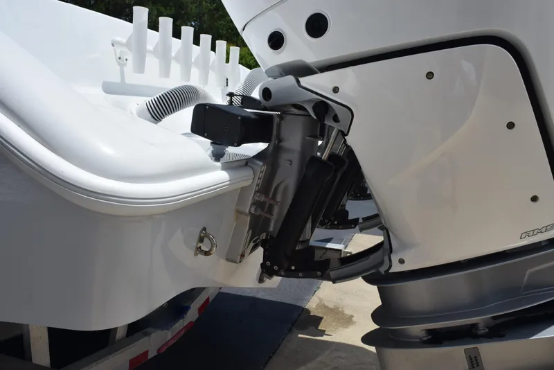 Slide: The Image of 2024 Yellowfin 36 Offshore boat engine detail, showcasing sleek design and advanced technology. - 6
