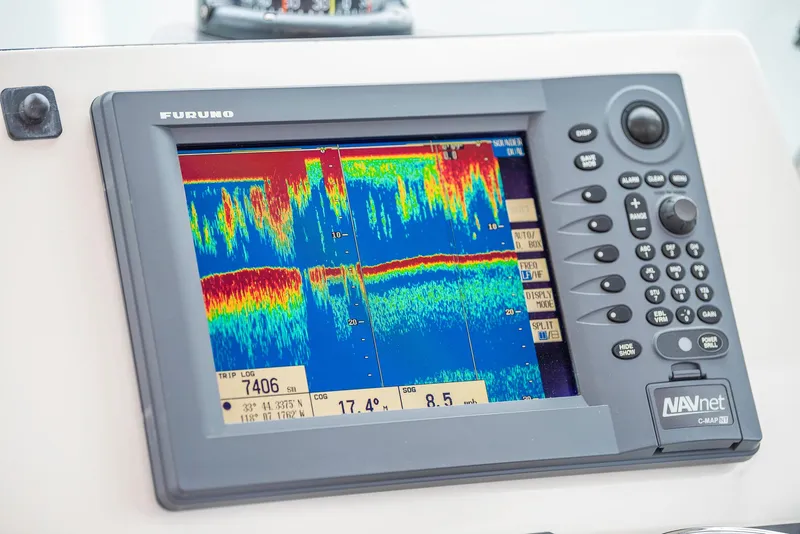 Slide: The Image of Furuno marine radar display on 2005 Back Cove Downeast Hardtop boat. - 23