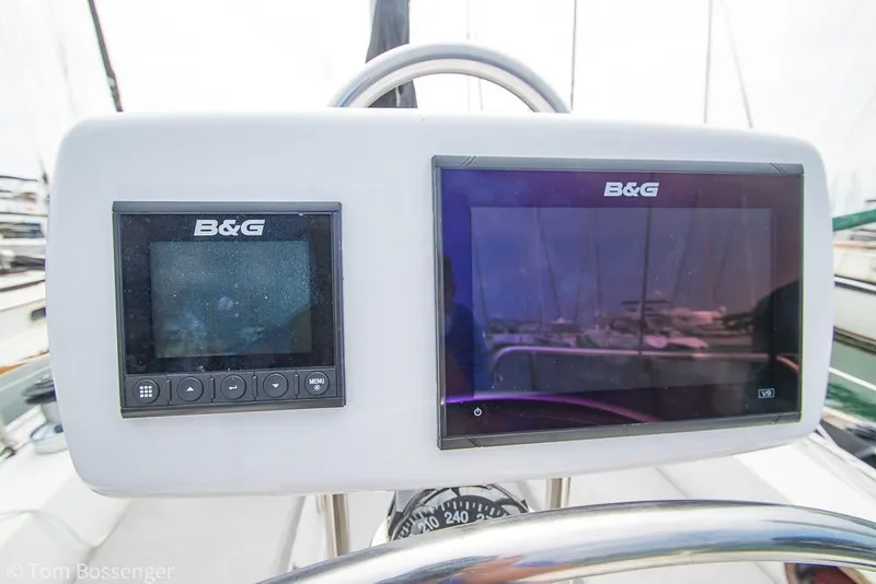 Slide: The Image of B&G navigation displays on a 1992 Catalina 36 sailboat dashboard. - 32