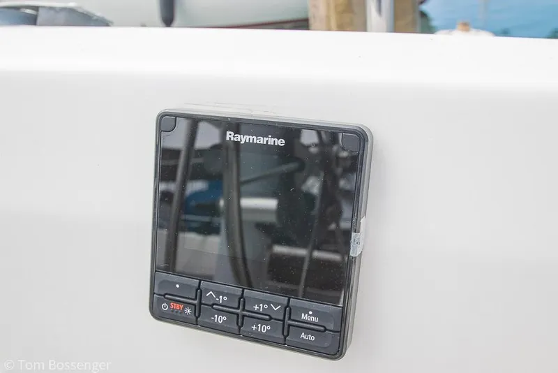 Slide: The Image of Raymarine control panel on a 1992 Catalina 36 sailboat. - 33