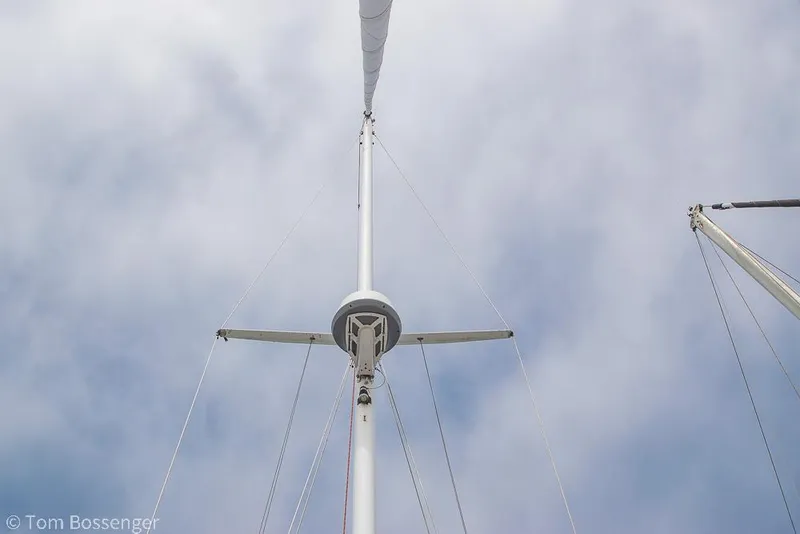 Slide: The Image of Mast of a 1992 Catalina 36 sailboat against a cloudy sky. - 41