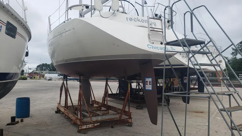 Slide: The Image of 1996 Beneteau First 36s7 sailboat on dry dock in Chicago, IL. - 4