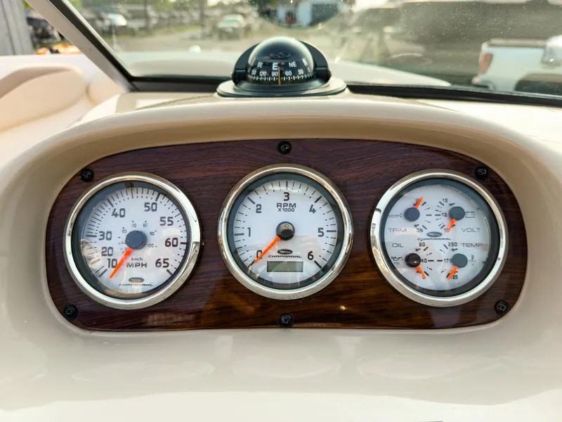 Slide: The Image of Dashboard of 2007 Chaparral 190 SSi boat with speedometer, tachometer, and compass. - 15