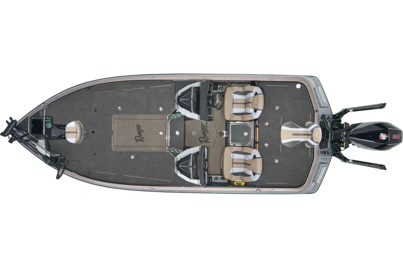 Slide: The Image of 2025 Ranger Z521R boat with Mercury Pro XS 250 engine in showroom. - 9