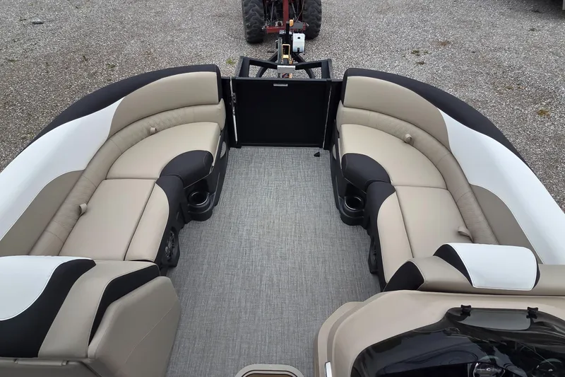 Slide: The Image of 2025 Avalon Platinum LSZ 2385 Cruise Rear Bench with spacious seating and modern design. - 5