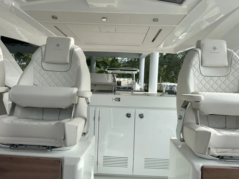 Slide: The Image of Luxury interior of 2024 Jeanneau DB 43 yacht with plush seating and modern design. - 24