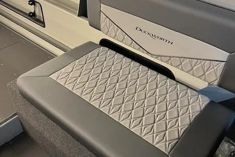 Slide: The Image of 2026 Duckworth 22 Pacific Pro boat seat with diamond-patterned upholstery. - 10