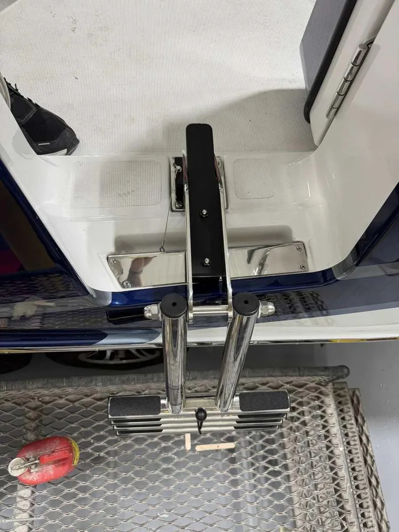 Slide: The Image of 2026 Formula 360 Crossover Bowrider I/O swim platform with stainless steel ladder. - 18