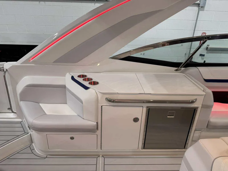 Slide: The Image of 2026 Formula 360 Crossover Bowrider I/O interior with sleek seating and modern amenities. - 19