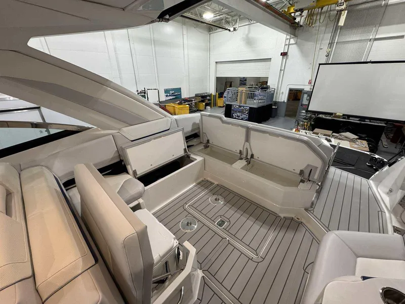 Slide: The Image of 2026 Formula 360 Crossover Bowrider I/O interior with spacious seating and modern design. - 24