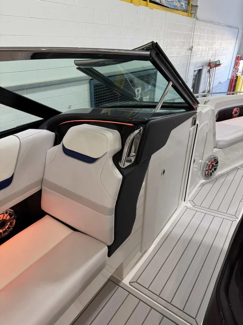 Slide: The Image of 2026 Formula 360 Crossover Bowrider I/O interior with sleek seating and modern design. - 41
