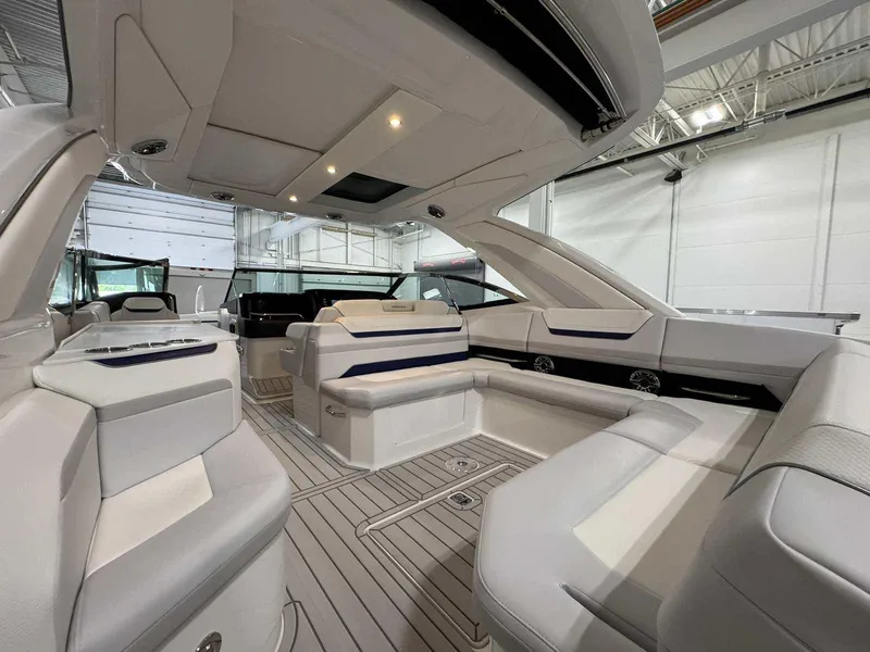 Slide: The Image of 2026 Formula 360 Crossover Bowrider I/O interior with luxurious seating and modern design. - 43