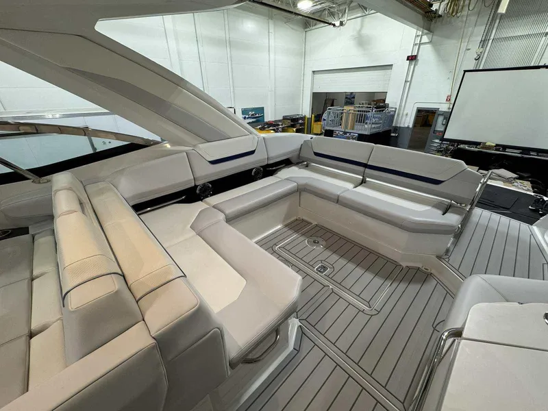 Slide: The Image of 2026 Formula 360 Crossover Bowrider I/O interior with spacious seating and modern design. - 44