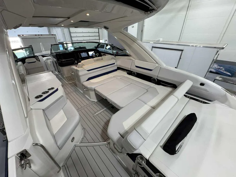 Slide: The Image of 2026 Formula 360 Crossover Bowrider I/O interior with luxurious seating and modern design. - 49