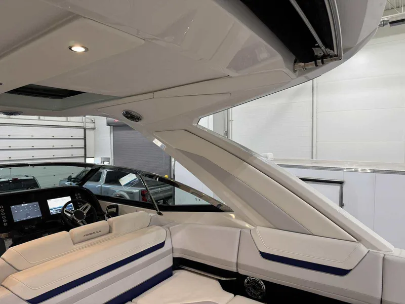 Slide: The Image of 2026 Formula 360 Crossover Bowrider I/O interior with sleek design and modern dashboard. - 52