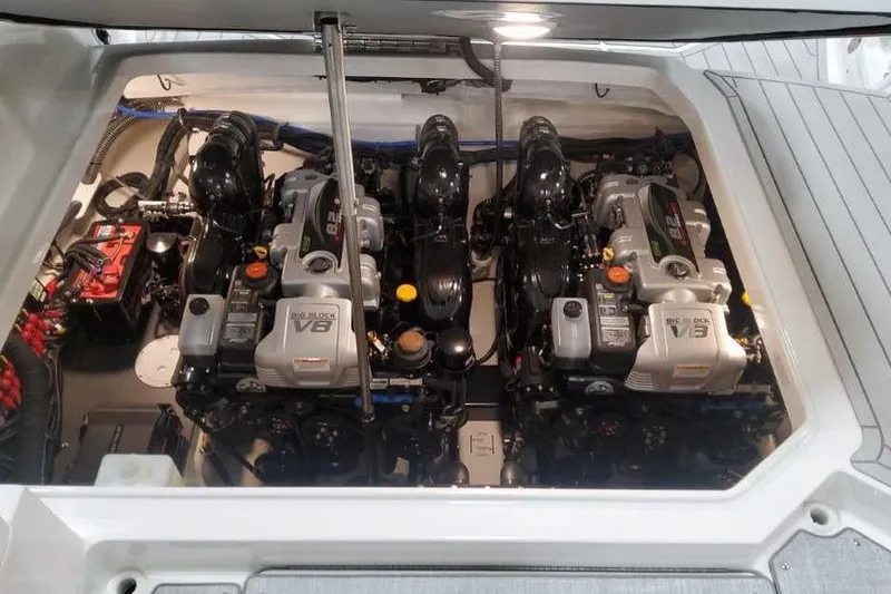 Slide: The Image of Engine compartment of 2027 Formula 360 Crossover Bowrider I/O with V8 engines. - 22