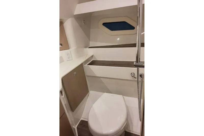 Slide: The Image of Modern bathroom interior in 2027 Formula 360 Crossover Bowrider I/O boat. - 76