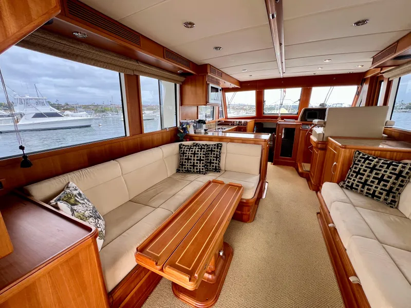 Slide: The Image of Luxurious interior of 2008 Grand Banks 47 Heritage EU yacht with elegant wood finishes. - 7