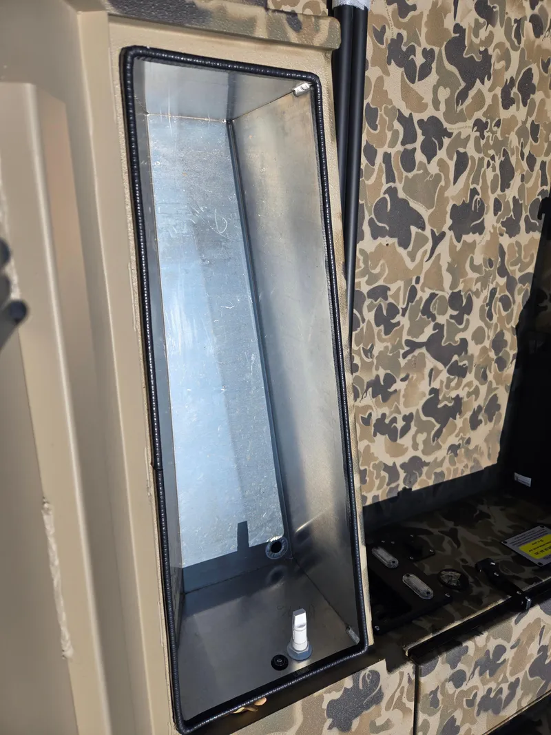 Slide: The Image of 2025 Excel 1754 F4 Shallow Water boat interior with camouflage design. - 25