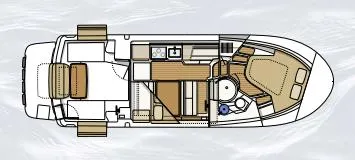 Slide: The Image of Top view layout of 2015 Cutwater 30 Sedan LE boat interior. - 21