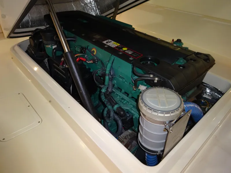 Slide: The Image of Engine compartment of a 2007 Hinckley T29C boat, showcasing detailed mechanical components. - 40