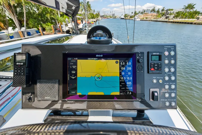 Slide: The Image of Navigation system on 2019 McConaghy MC60 yacht, displaying colorful digital map. - 30