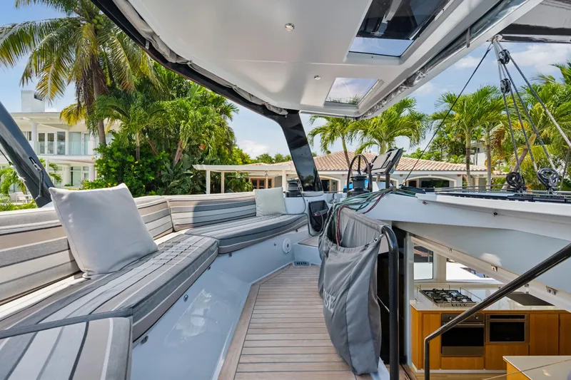 Slide: The Image of Luxurious 2019 McConaghy MC60 yacht interior with sleek seating and modern design. - 33
