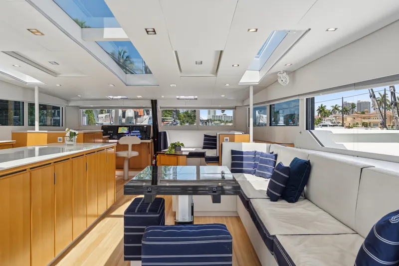 Slide: The Image of Luxurious interior of 2019 McConaghy MC60 yacht with modern furnishings and panoramic windows. - 42