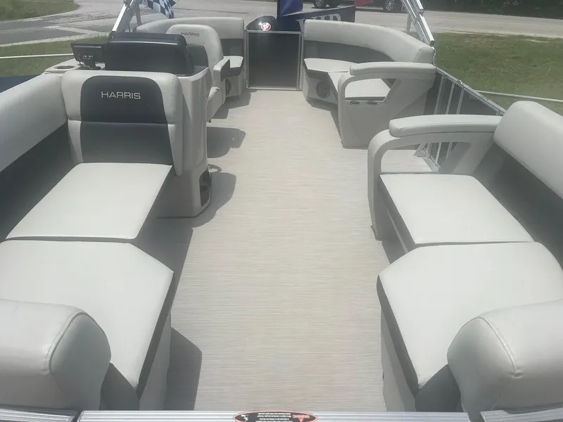 Slide: The Image of 2024 Harris FloteBote 210 Breeze pontoon boat interior with spacious seating. - 10