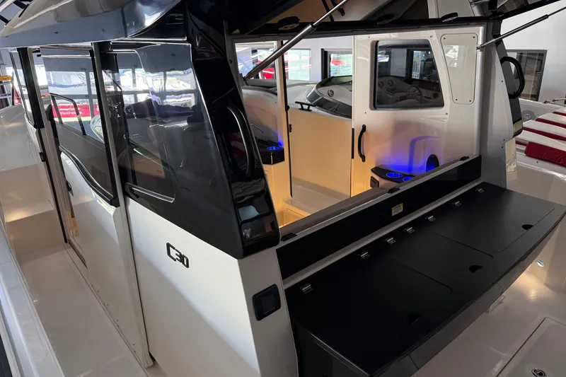 Slide: The Image of 2025 Navan C30 boat interior with modern design and ambient lighting. - 66