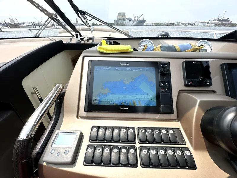 Slide: The Image of Control panel of a 2017 Prestige 500 S yacht with navigation display. - 24